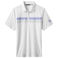 Men's TravisMathew White Kansas City Royals Top Recruit Tri-Blend Polo