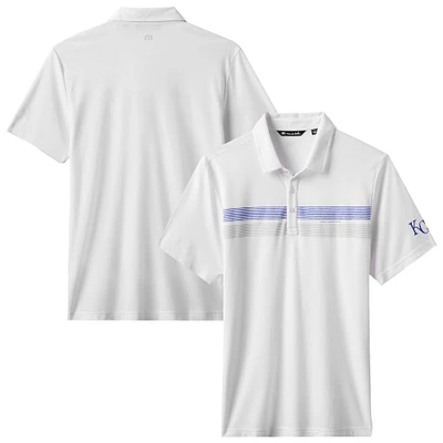 Men's TravisMathew White Kansas City Royals Top Recruit Tri-Blend Polo