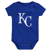 Newborn & Infant Kansas City Royals 3-Pack Fan Pennant Bodysuit Set