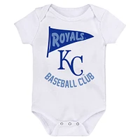 Newborn & Infant Kansas City Royals 3-Pack Fan Pennant Bodysuit Set