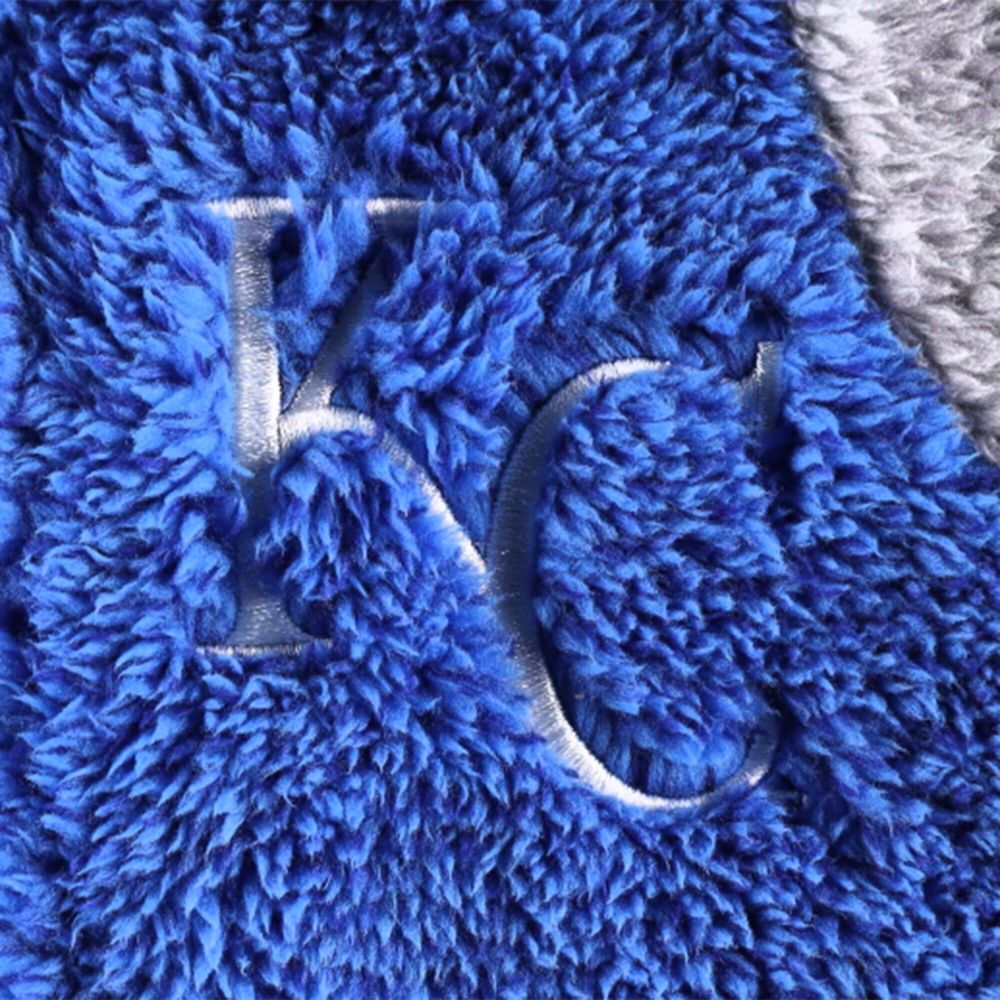 Newborn and Infant Royal/Gray Kansas City Royals Game Nap Teddy Fleece Bunting Full-Zip Sleeper