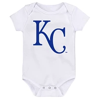 Newborn & Infant Royal/Light Blue/White Kansas City Royals Minor League Player Three-Pack Bodysuit Set