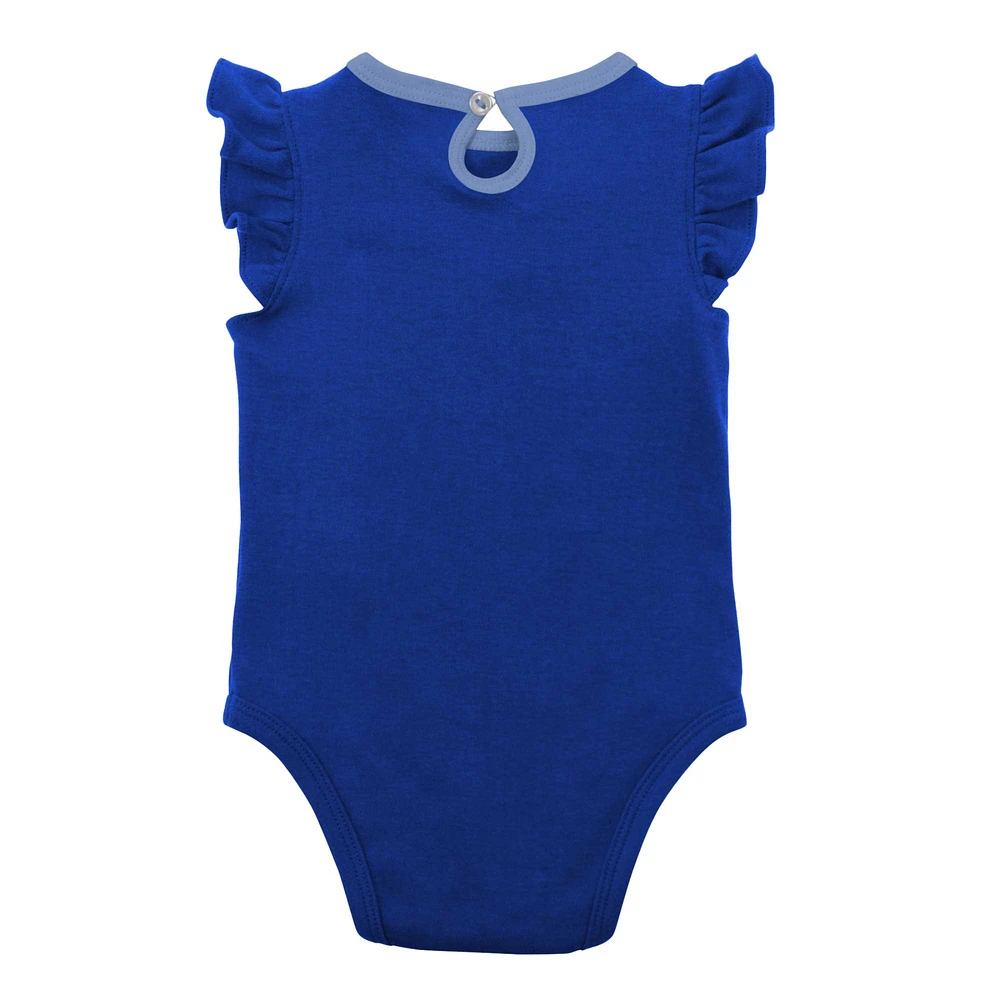 Newborn & Infant Royal/Light Blue Kansas City Royals Three-Piece Love of Baseball Bib Bodysuit Booties Set