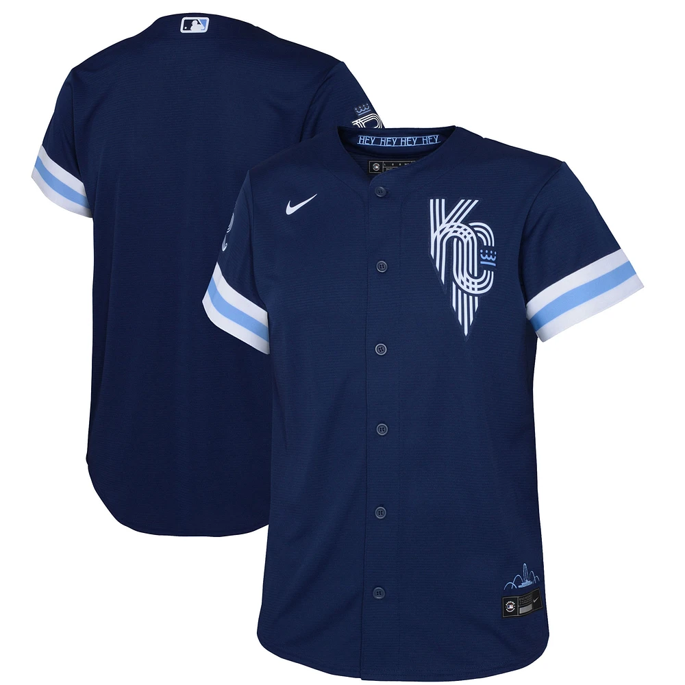 Maillot Nike bleu marine pour enfants d'âge préscolaire, réplique des Royals de Kansas City Connect