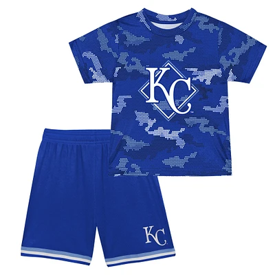 Ensemble t-shirt et short Fanatics Royal Kansas City Royals Field Ball pour tout-petits