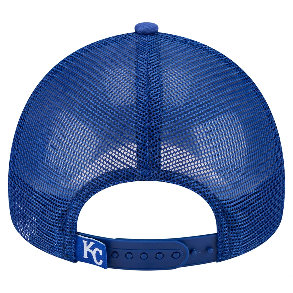 Toddler New Era  White/Royal Kansas City Royals Painted A-Frame 9FORTY Trucker Adjustable Hat