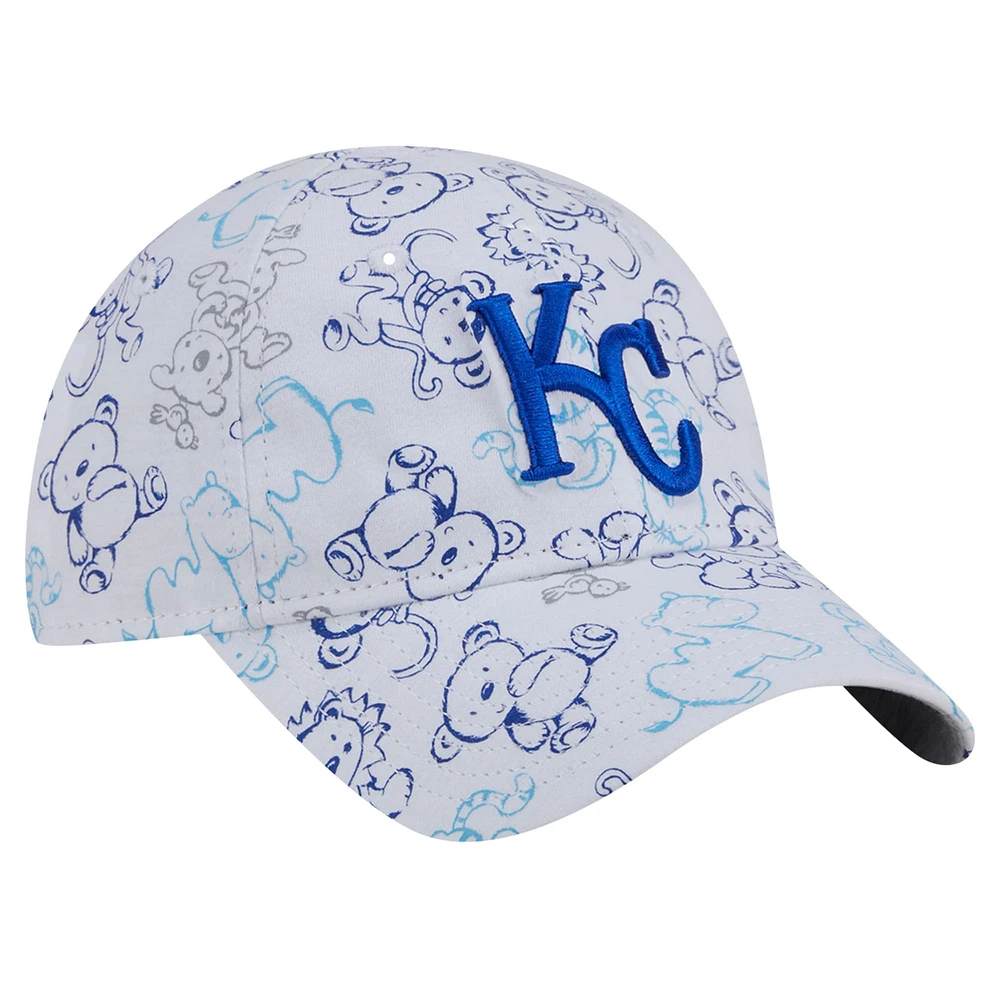 Toddler New Era White Kansas City Royals Animal 9FORTY Flex Hat