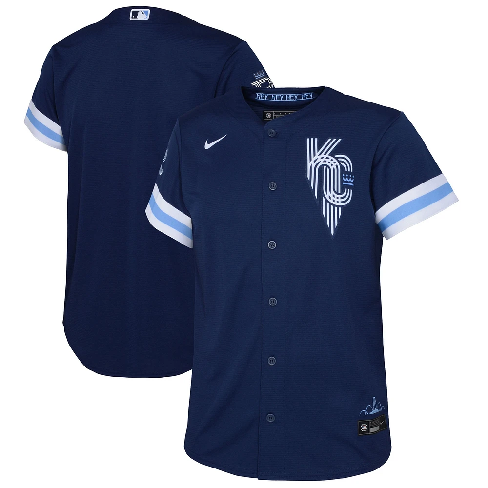 Maillot Nike bleu marine Kansas City Royals Connect Replica pour tout-petit