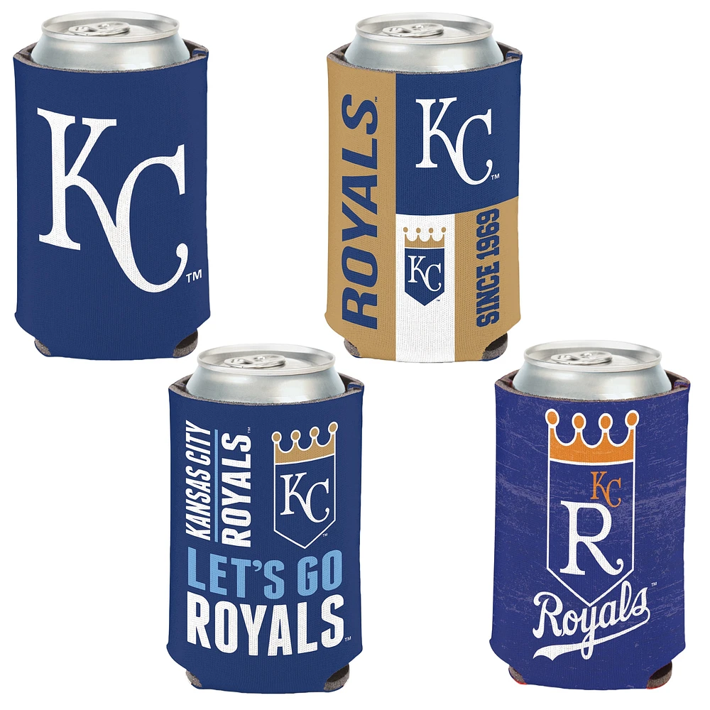 WinCraft Kansas City Royals, paquet de 4, 12 oz. Ensemble refroidisseur de canettes