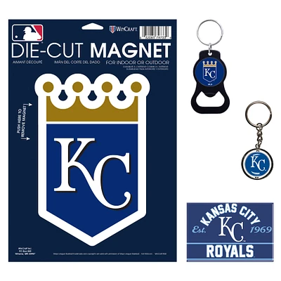 Lot de 4 porte-clés et aimants WinCraft Kansas City Royals