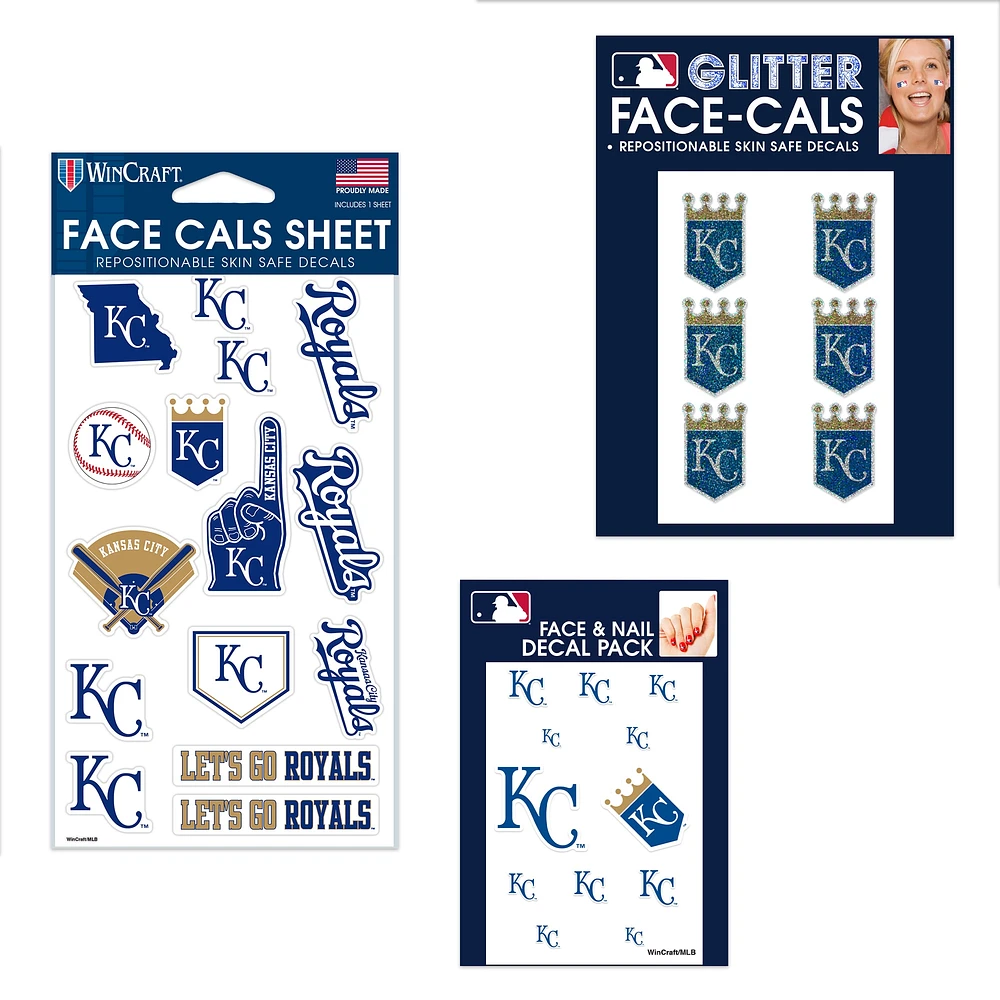 Ensemble de tatouages ​​sans eau WinCraft Kansas City Royals 4" x 7"