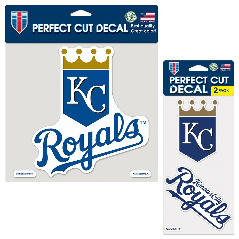 Lot de trois feuilles de décalcomanies à découpe parfaite WinCraft Kansas City Royals