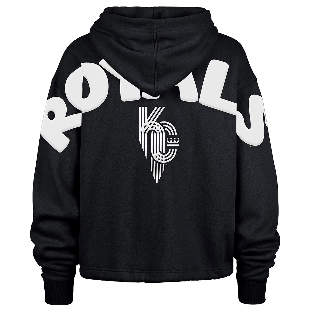 Sweat à capuche court « 47 » bleu marine Kansas City Royals Connect Venice pour femme