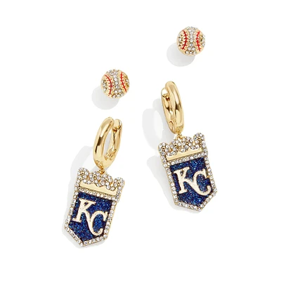 Ensemble de boucles d'oreilles BaubleBar pour femmes, équipe des Royals de Kansas City