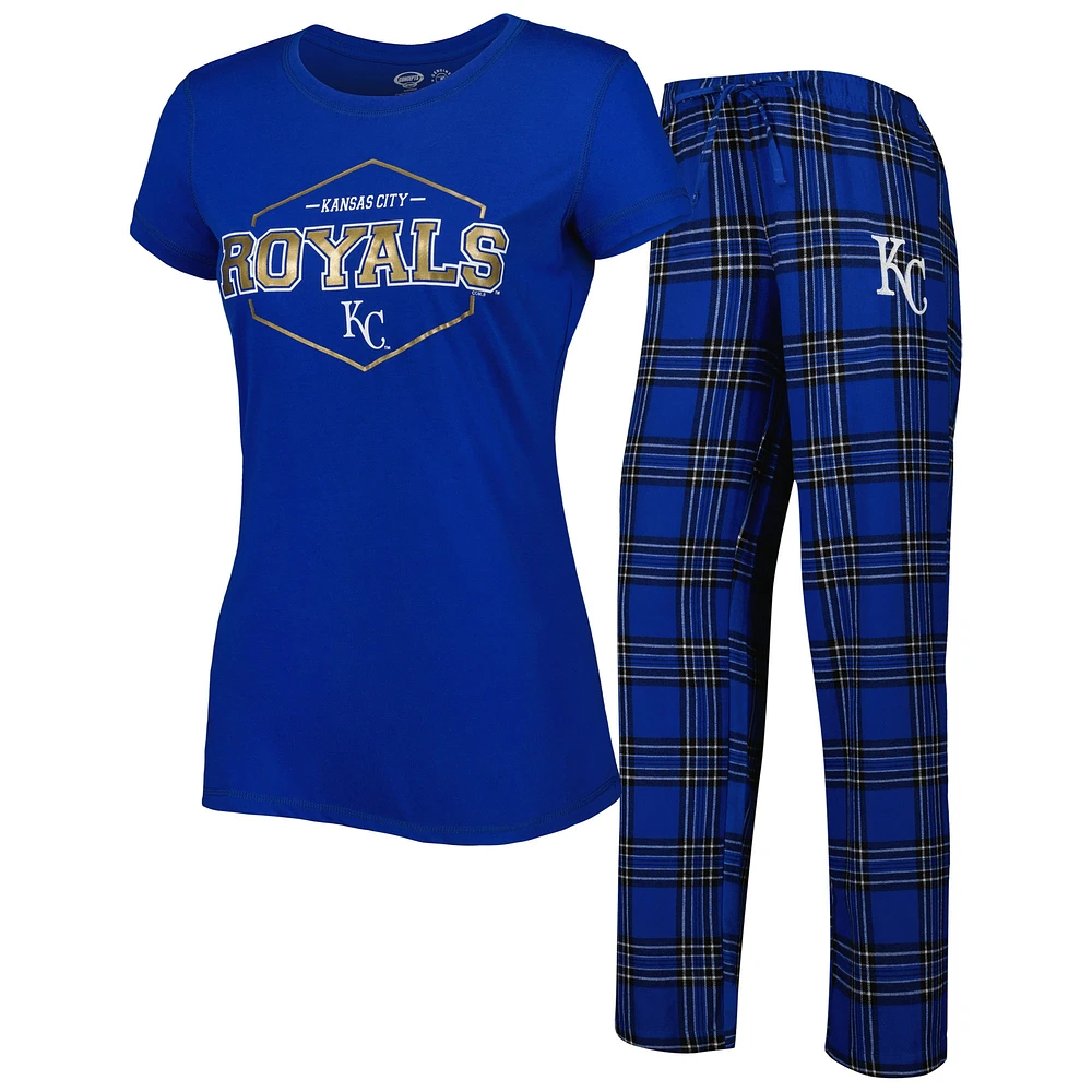 Concepts Sport Royal Kansas City Royals Badge T-shirt et pantalon de pyjama Ensemble nuit