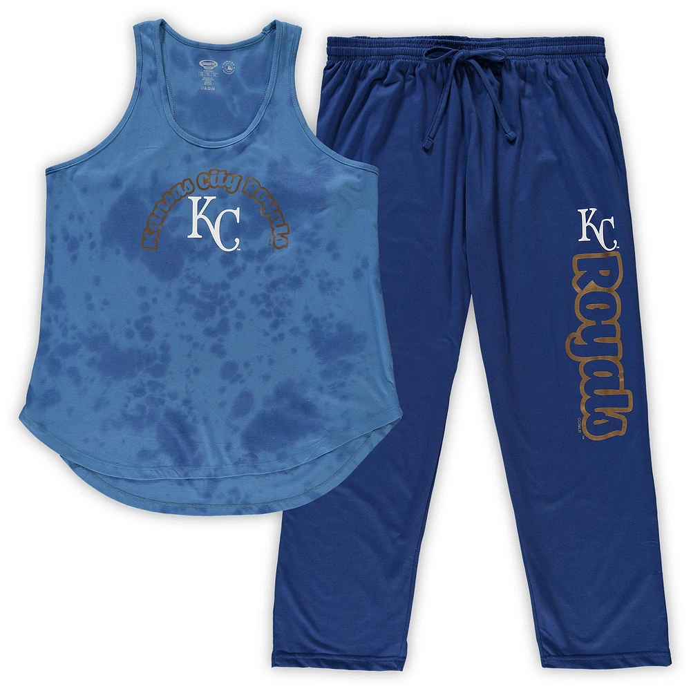 Women's Concepts Sport Royal Kansas City Royals Plus Jersey Tank Top & Pants Sleep Set