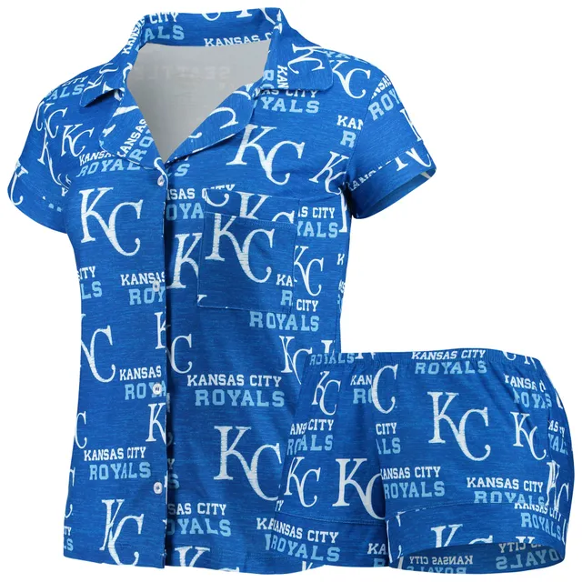 Concepts Sport Women's Navy Seattle Mariners Zest Allover Print Button-Up Shirt and Shorts Sleep Set