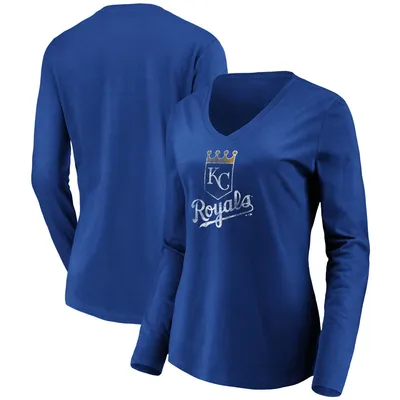 Kansas City Royals Fanatics Branded Women's Core Team Long Sleeve V-Neck T-Shirt - Royal