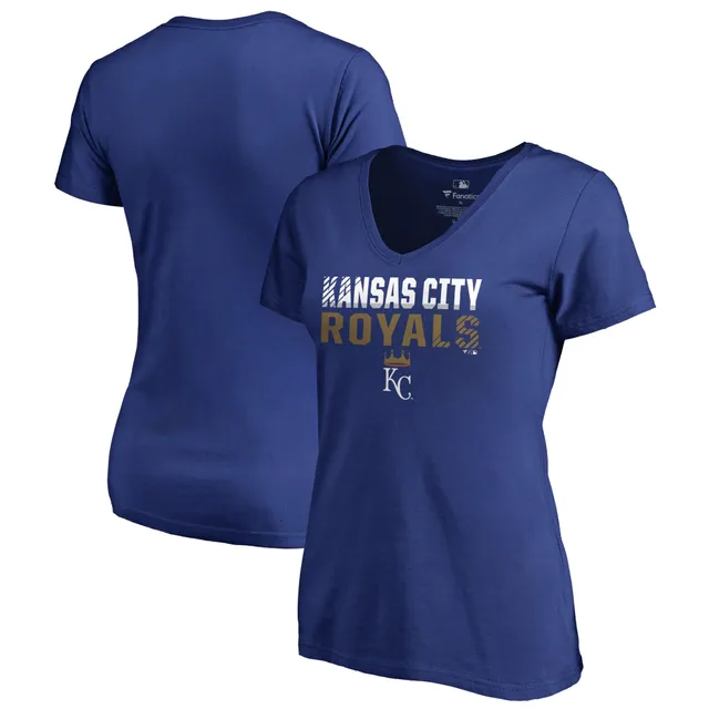 Lids Kansas City Royals Youth V-Neck T-Shirt - White/Royal