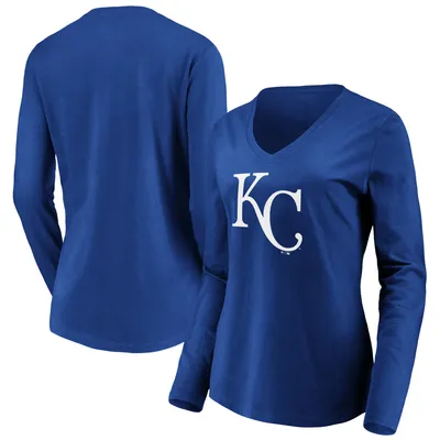 Kansas City Royals Fanatics Branded Women's Official Logo Long Sleeve V-Neck T-Shirt - Royal