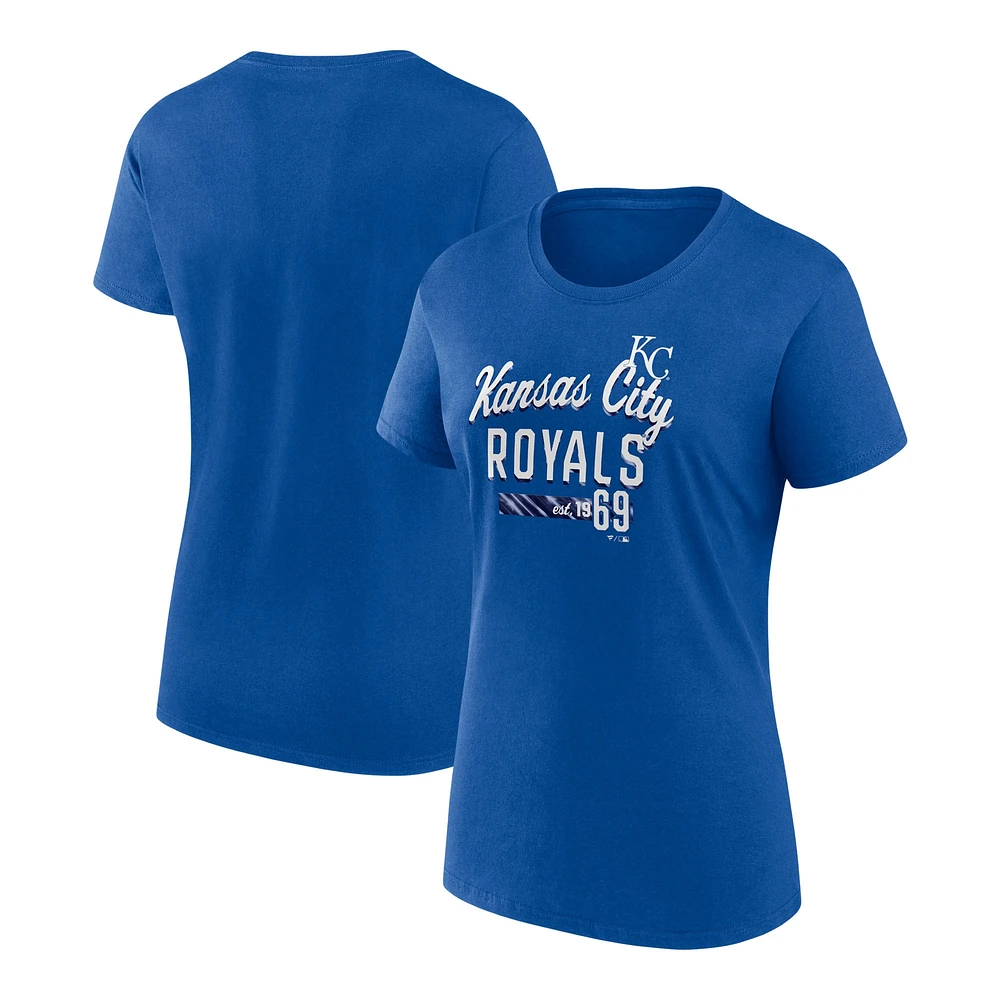 T-shirt ajusté avec logo Fanatics Royal Kansas City Royals pour femmes