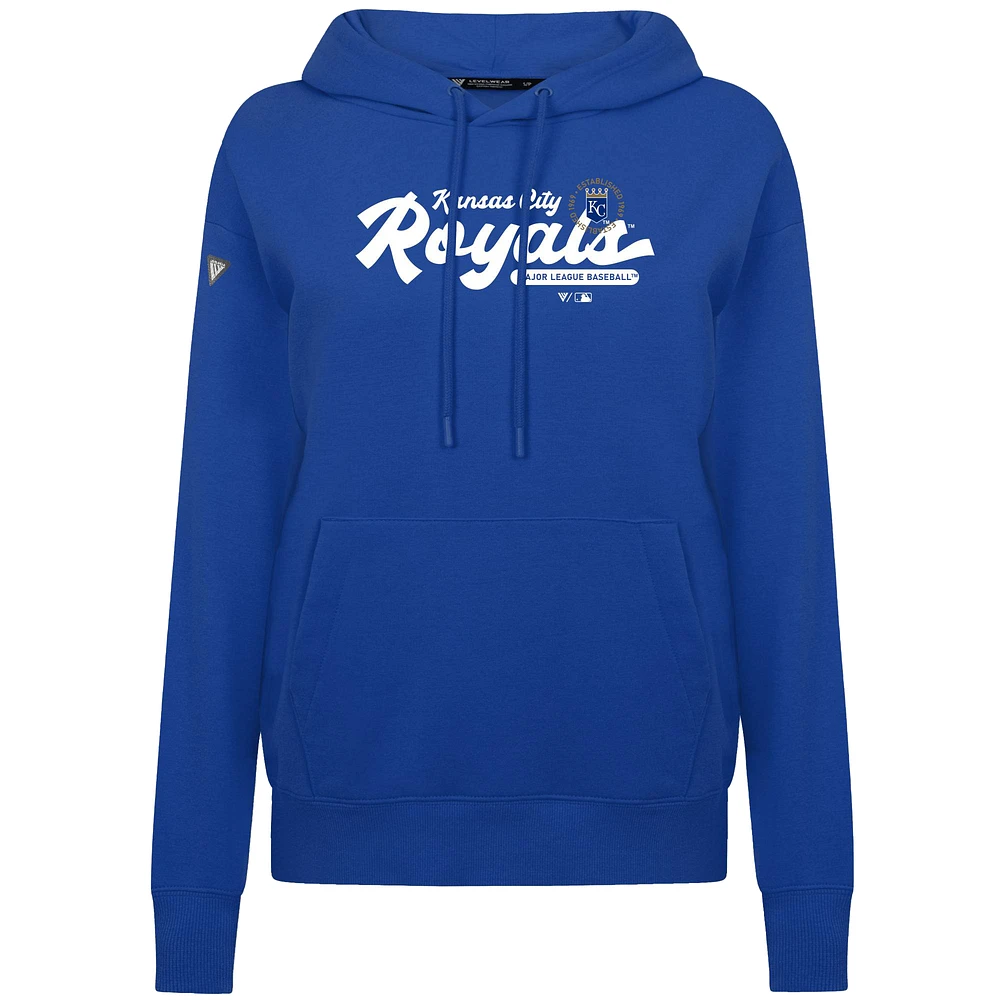 Women's Levelwear Royal Kansas City Royals Accolade Adorn Monument Pullover Hoodie
