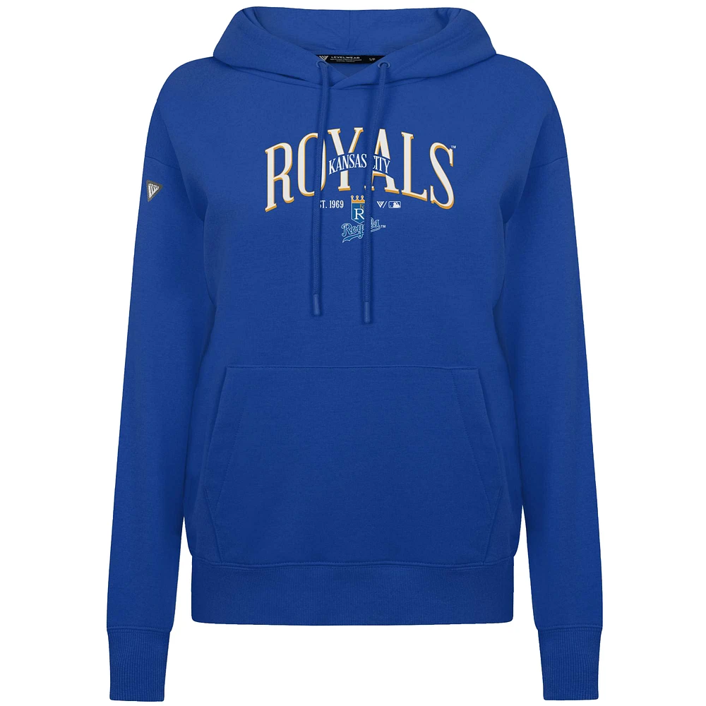 Sweat à capuche enfiler Spellout Throwback Adorn Royal Kansas City Royals pour femme de Levelwear