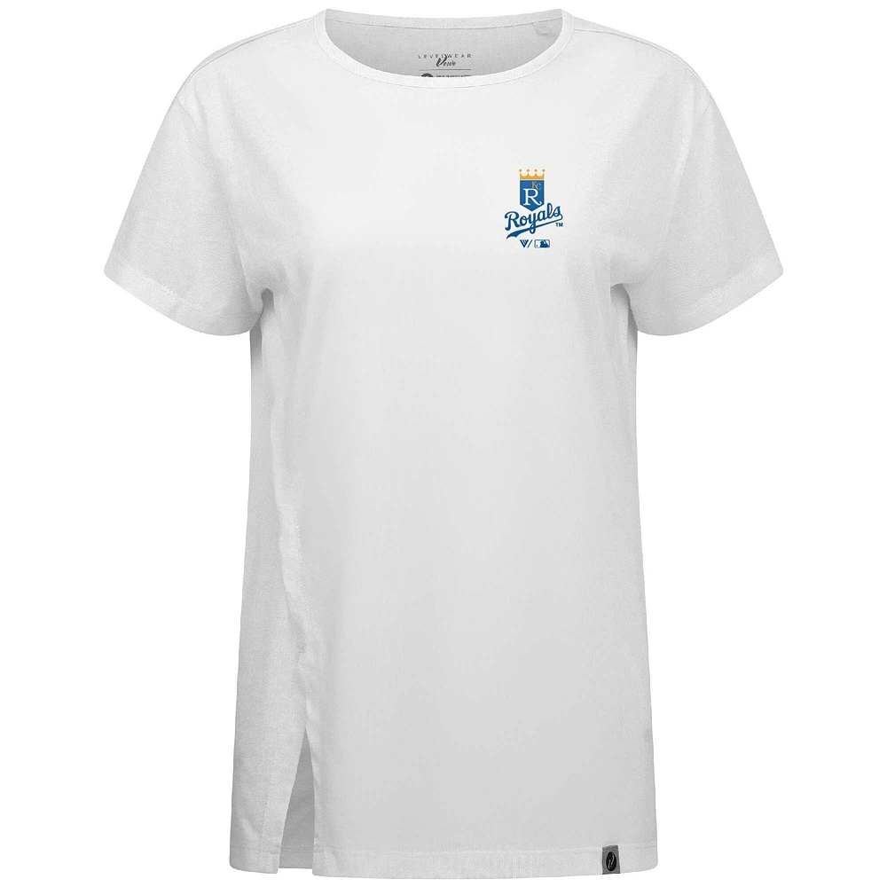 Women's Levelwear White Kansas City Royals Cooperstown Collection Influx Core Logo T-Shirt