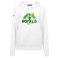 Sweat à capuche blanc imprimé trèfle de la Saint-Patrick des Kansas City Royals pour femme Levelwear
