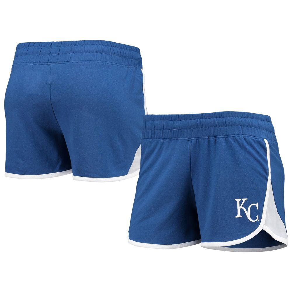 Women's New Era Royal Kansas City Royals Stretch French Terry Shorts