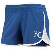 Women's New Era Royal Kansas City Royals Stretch French Terry Shorts