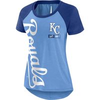 Women's Nike Light Blue/Heathered Royal Kansas City Royals Cooperstown Collection Rewind Raglan T-Shirt