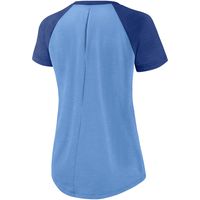 Women's Nike Light Blue/Heathered Royal Kansas City Royals Cooperstown Collection Rewind Raglan T-Shirt