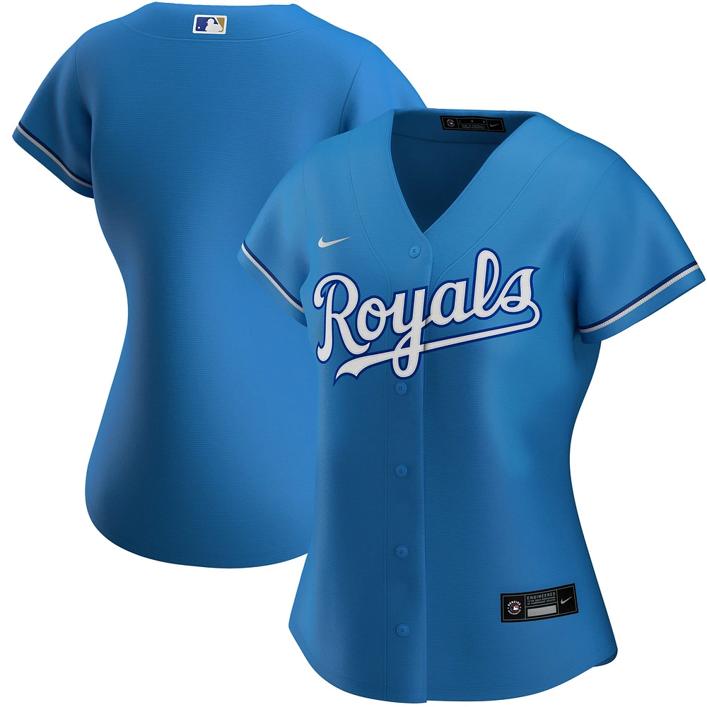 Maillot Nike bleu clair de l'équipe réplique alternative des Royals Kansas City pour femme