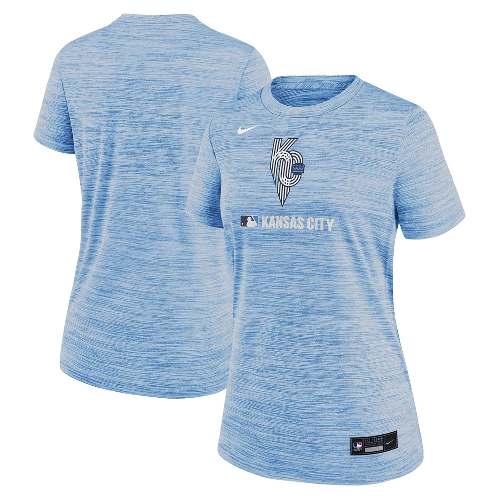 Women's Nike Light Blue Kansas City Royals Authentic Collection Connect Velocity Performance T-Shirt