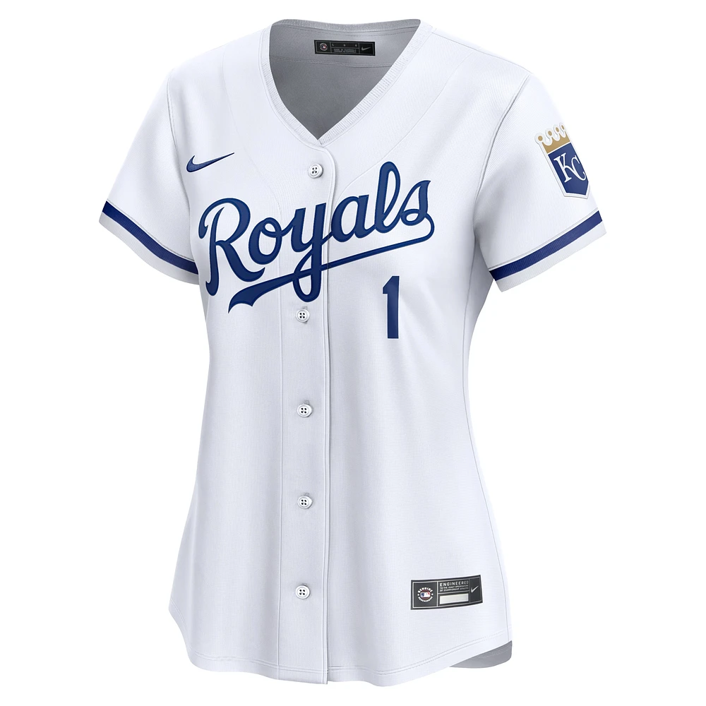 Maillot Nike MJ Melendez pour femme, blanc, Kansas City Royals, domicile, joueur limité