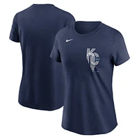 T-shirt Nike pour femmes, bleu marine, Kansas City Royals, Connect Wordmark