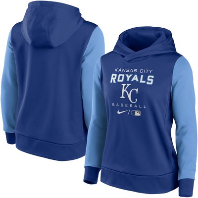 Women's Nike Royal/Light Blue Kansas City Royals Authentic Collection Pullover Hoodie