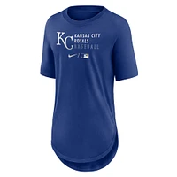 T-shirt Nike Royal Kansas City Royals Authentic Collection Baseball Fashion Tri-Blend pour femme