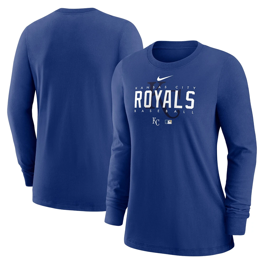 T-shirt à manches longues Nike Royal Kansas City Royals Authentic Collection Legend Performance pour femme