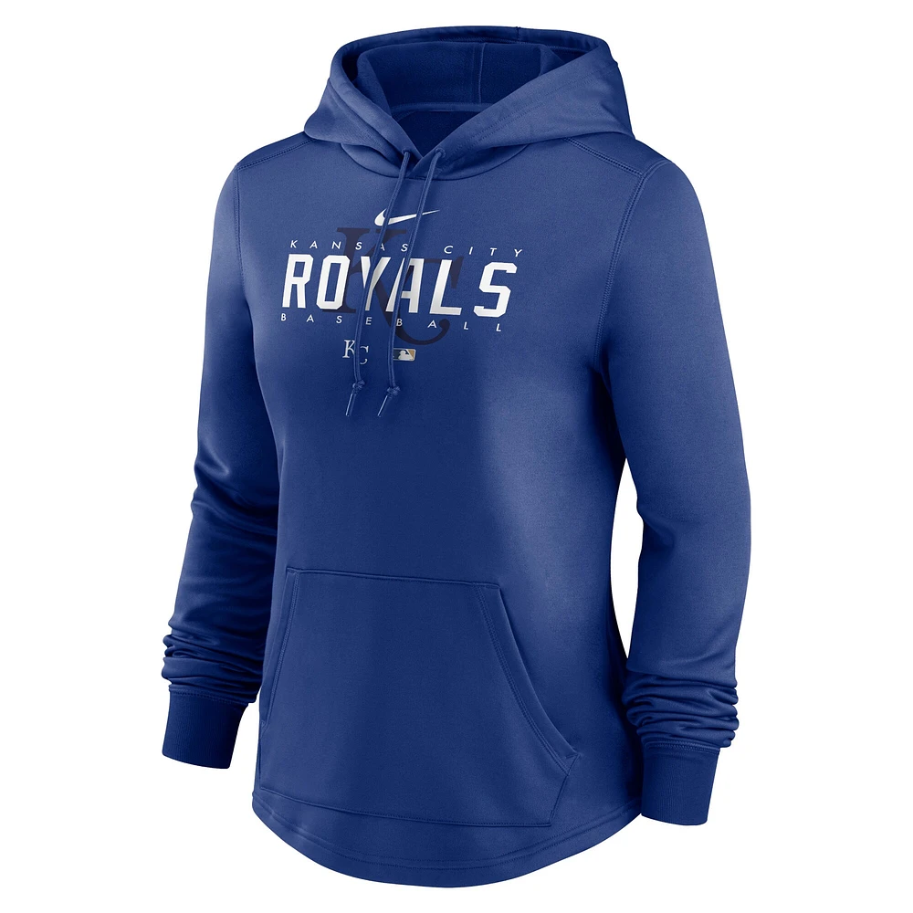 Sweat à capuche Nike Royal Kansas City Royals Authentic Collection Performance d'avant-match pour femme