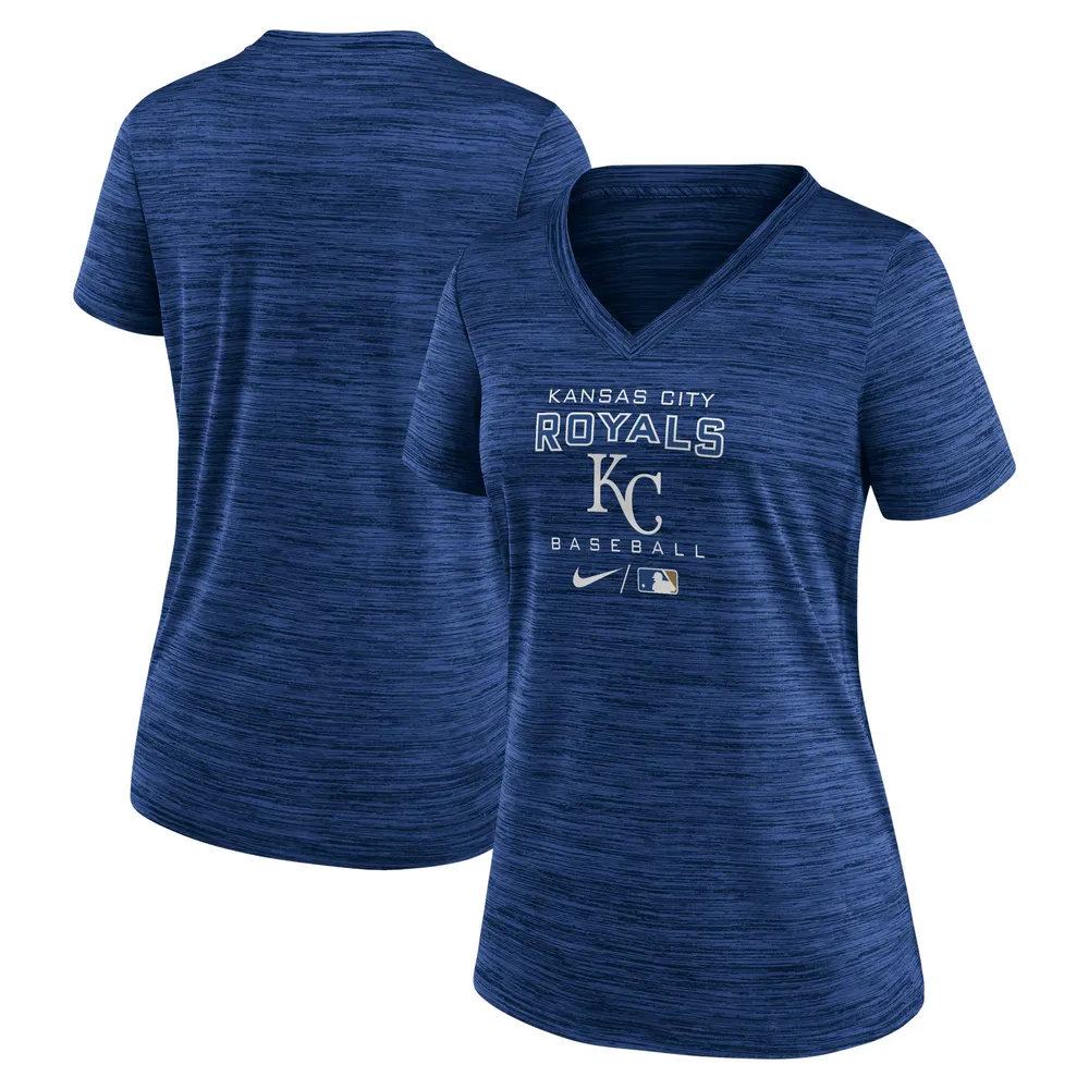 T-shirt Nike Royal Kansas City Royals Authentic Collection Velocity Performance pour femme