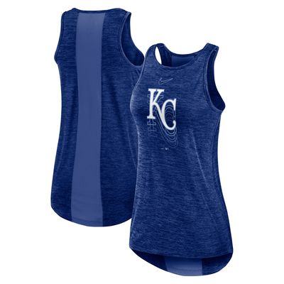 Women's Nike Royal Kansas City Royals Logo Fade High Neck Performance Tank Top