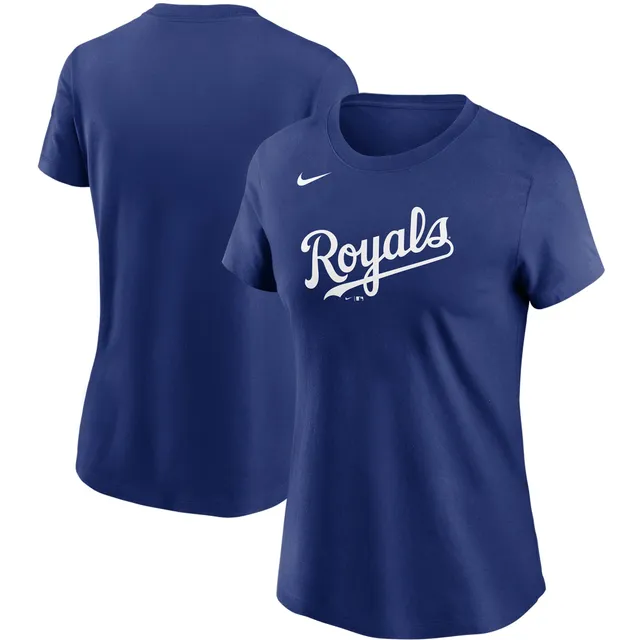 Lids Kansas City Royals Nike Women's Next Up Tri-Blend Raglan 3/4-Sleeve T- Shirt - Royal/Light Blue