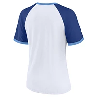 Women's Nike White Kansas City Royals Rewind Color Remix Fashion Raglan Tri-Blend T-Shirt