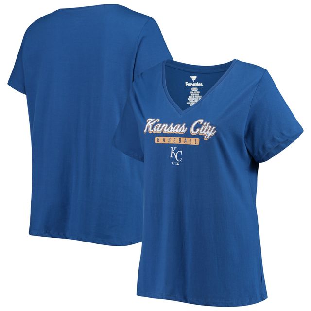 T-shirt à encolure en V taille plus Royal Kansas City Royals pour femme