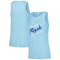 Débardeur a col haut en gaze bleu clair Kansas City Royals Soft as Grape pour femmes