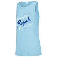 Débardeur a col haut en gaze bleu clair Kansas City Royals Soft as Grape pour femmes