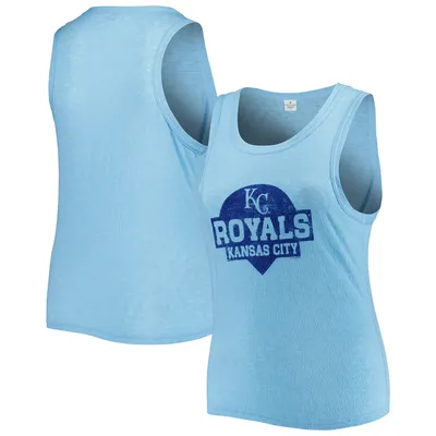 Kansas City Royals Soft as a Grape Women's Plus High Neck Tri-Blend Tank Top - Royal