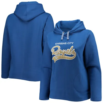 Kansas City Royals Soft as a Grape Women's Plus Side Split Pullover Hoodie - Royal